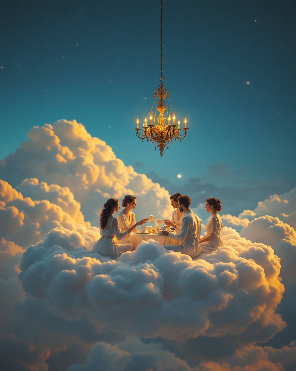 Tea party on a cumulus cloud