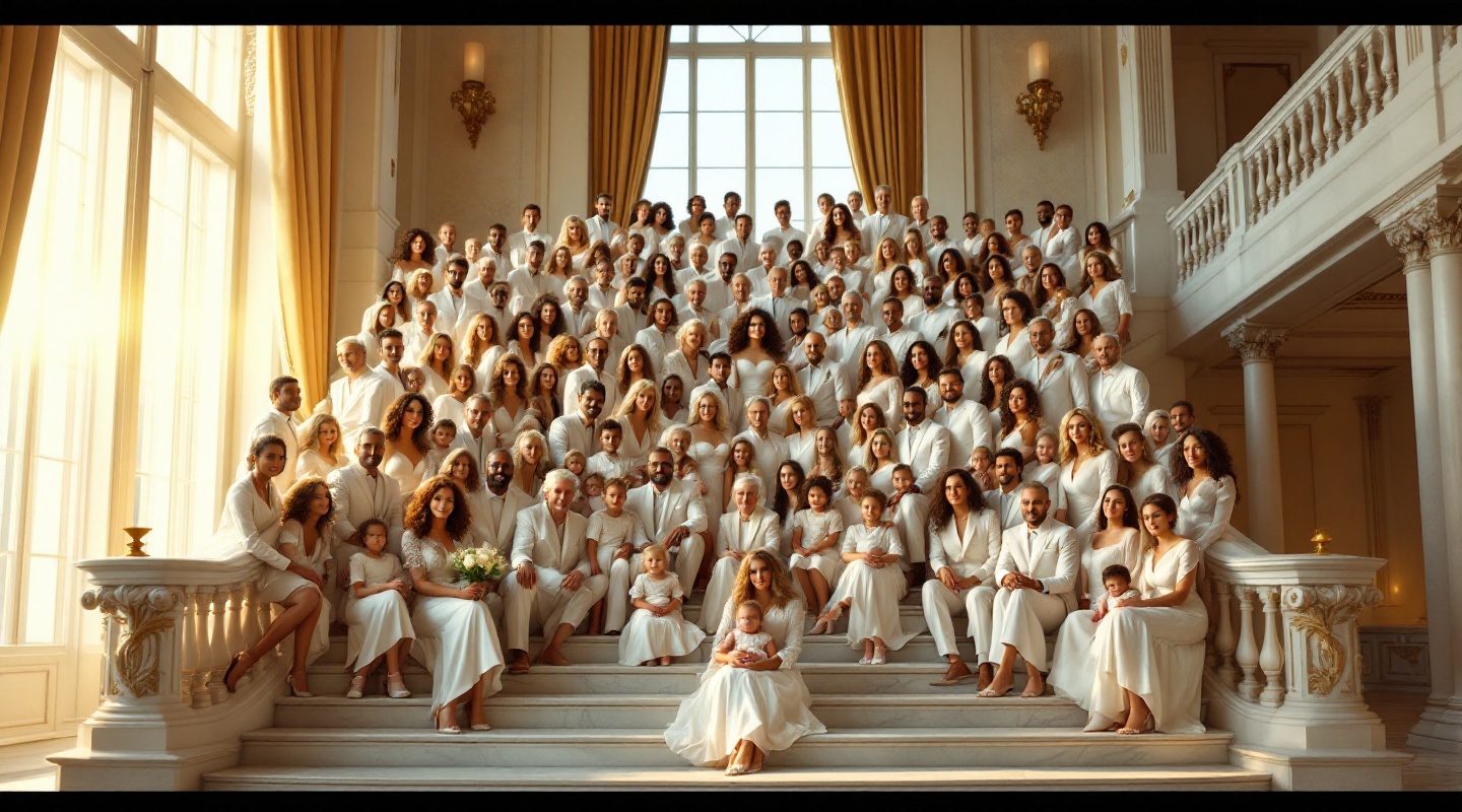 4-generation 50-person family portrait